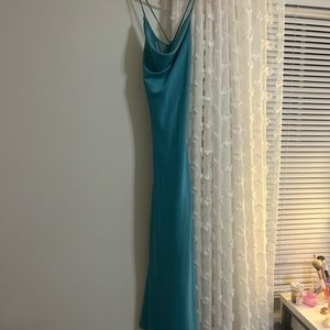princess polly blue silk dress